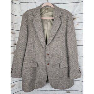 Harris Tweed Mens Blazer 42R Brown Gray Pure Scottish Wool Sport Coat